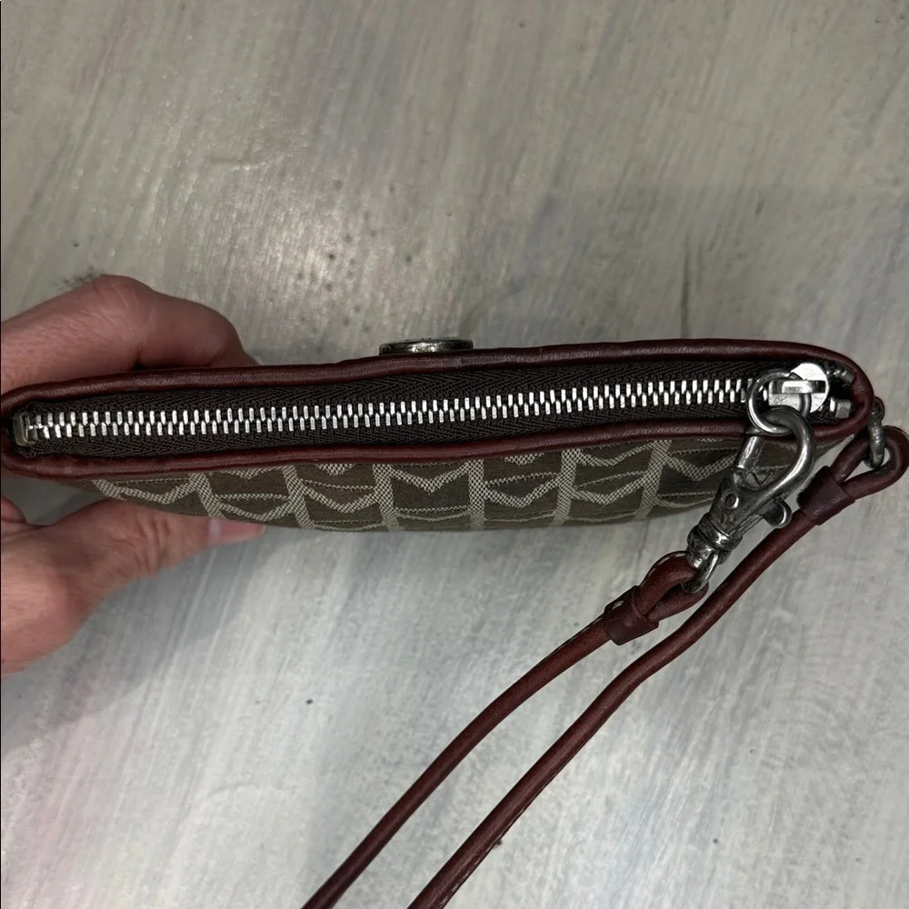 Michael Kors Brown and Tan Patterned Wristlet